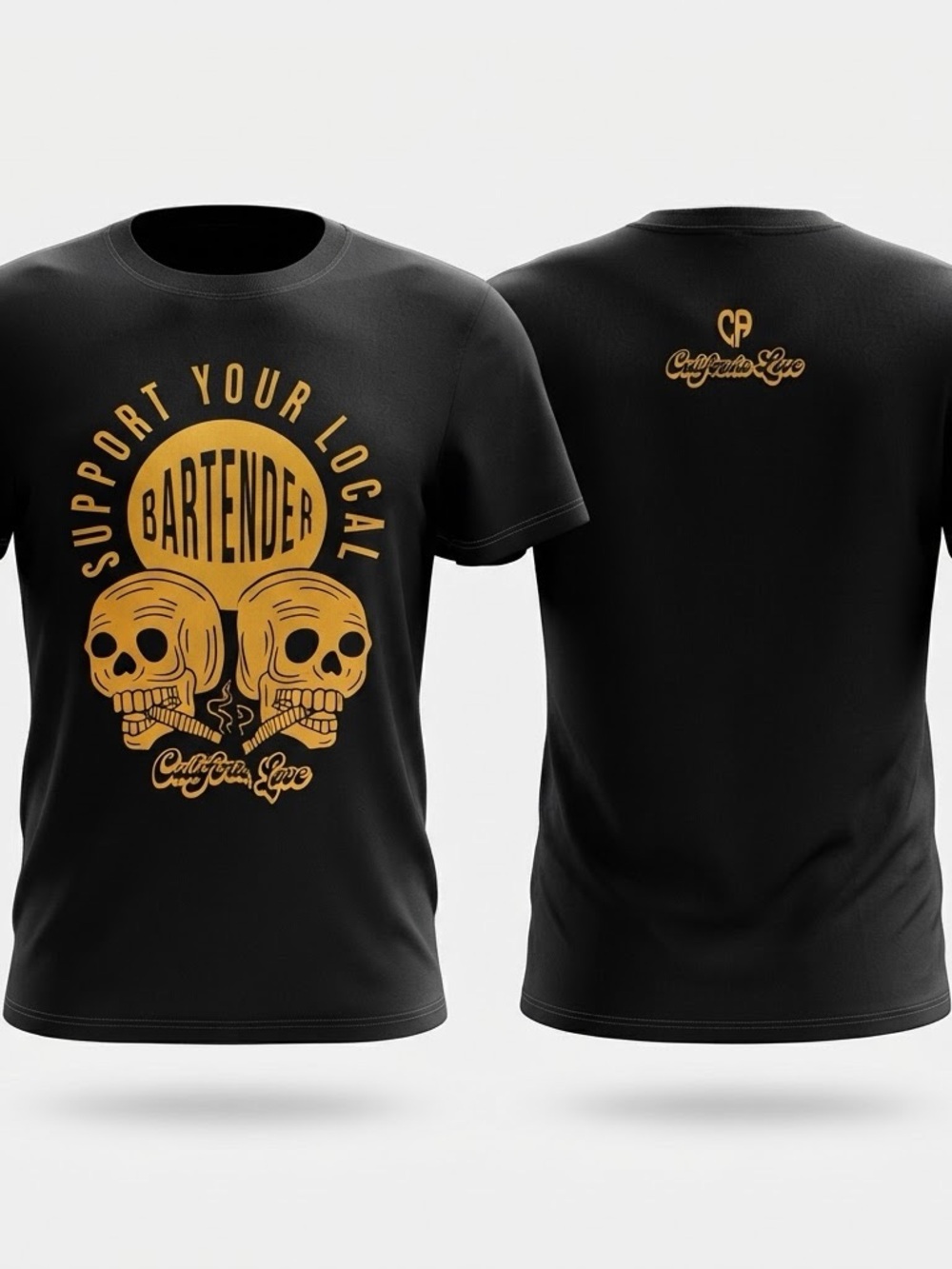 Next Level Budtender T-Shirt Men’s M Black Skull California Love
